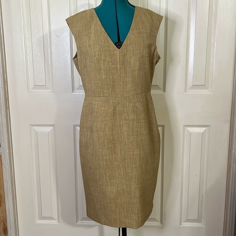Ellen Tracy Brown/tan Sleeveless Sheath  Accent Size 10/12 (184)